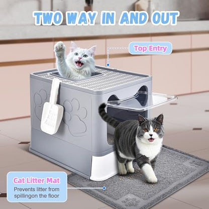Covered Cat Litter Box, Extra Large Drawer Design - Image 4