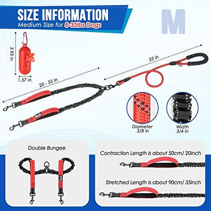 SlowTon Double Leash for Two Dogs, No Tangle & - Image 2