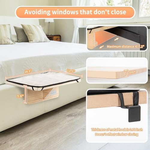 Petsfit Cat Window Perch Natural Solid Wood - Image 3