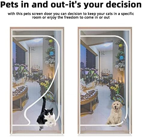 Upgraded Pet Screen Door, Fits Door Opening Size 40''x 95'', Thickened Cat - Image 6