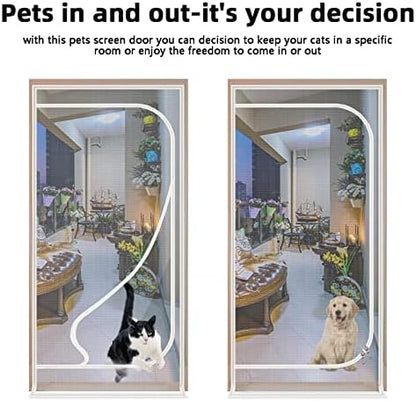 Upgraded Pet Screen Door, Fits Door Opening Size 40''x 95'', Thickened Cat - Image 6