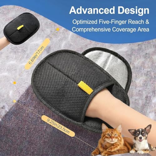 2-Pack Pet Hair Removal Glove, 5-Finger Electrostatic Fur Remover, Reusable - Image 2