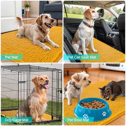 OLANLY Dog Door Mat for Muddy Paws 59x20, Super Absorbent Chenille Mud Mat - Image 7
