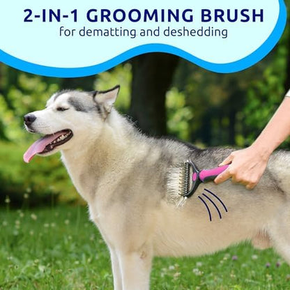 Pat Your Pet Deshedding Brush & Metal Comb Grooming Combo - Image 3