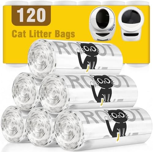 Litter Box Liners 120 Count for Litter R.o.bot 3/4/5-25.2 x 23.6 IN by Decalare