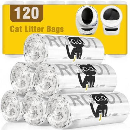 Litter Box Liners 120 Count for Litter R.o.bot 3/4/5-25.2 x 23.6 IN by Decalare