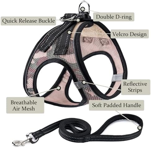 Dog Harness with Leash Set, Step-in Adjustable Puppy Pet Vest, Camo Set XL - Image 2