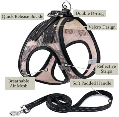 Dog Harness with Leash Set, Step-in Adjustable Puppy Pet Vest, Camo Set XL - Image 2