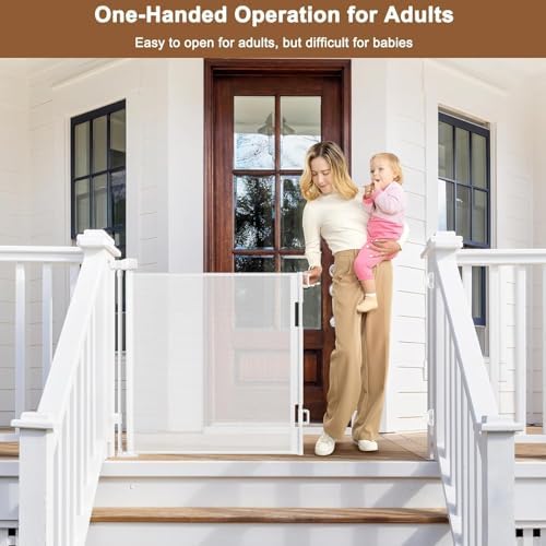 100" Wide Weatherproof Outdoor Retractable Gate, Extra Long Baby Gate - Image 5