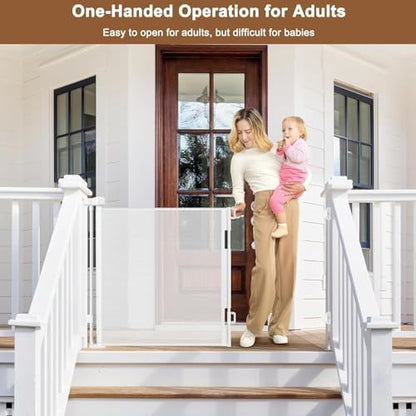 100" Wide Weatherproof Outdoor Retractable Gate, Extra Long Baby Gate - Image 5
