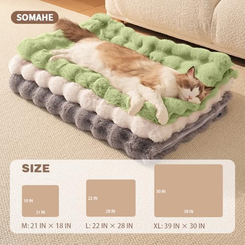 SOMAHE Soft Faux Fur Pet Blanket, Medium 28x22 Fruit Green - Image 4