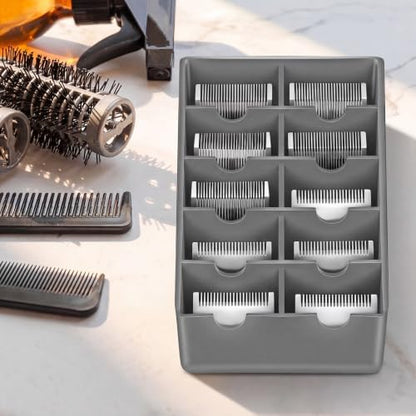 1 Pack Grey Clipper Blade Holder 10 Slot Clipper Razor Blade Rack Storage Tray - Image 4