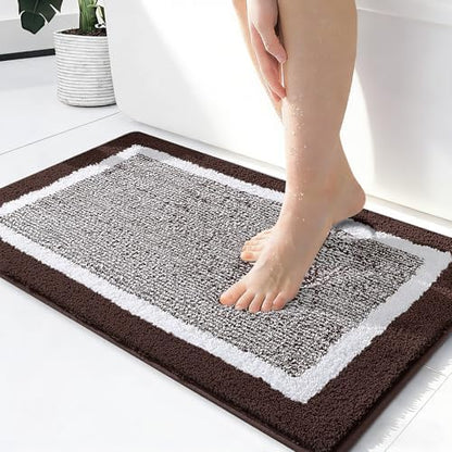 OLANLY Small Bathroom Rugs 24x16, Absorbent Microfiber Bath Rugs by OLANLY