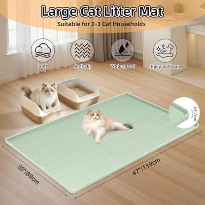 Silicone Cat Litter Mat 47" x 35" Cat Mat - Image 2