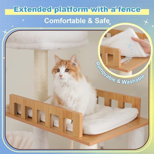 Hey-brother Wooden Cat Tree, Furniture Tower - Image 3