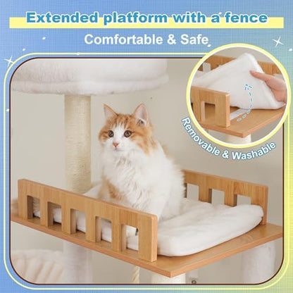 Hey-brother Wooden Cat Tree, Furniture Tower - Image 3