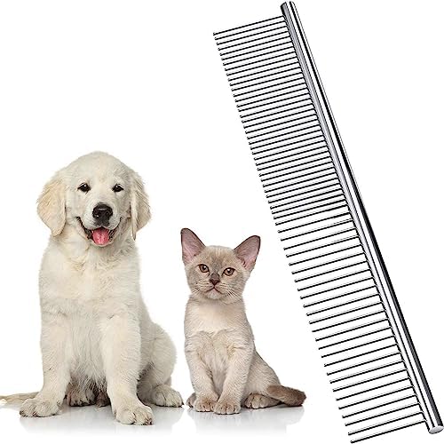 Dog Combs for Grooming, Metal Cat Comb for Long Haired by Dxlam