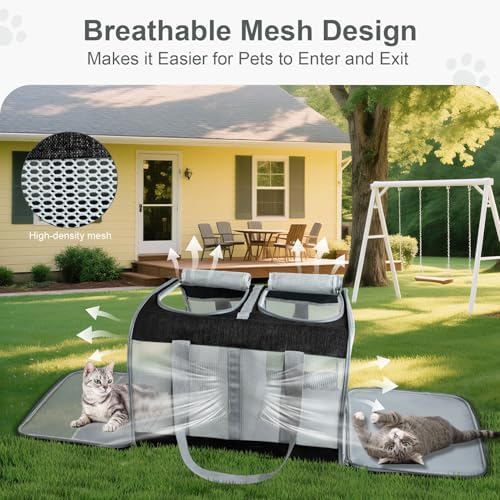 Soft-Sided Cat Carrier for 2 Cats, Breathable Mesh Design, Airline Approved - Image 2