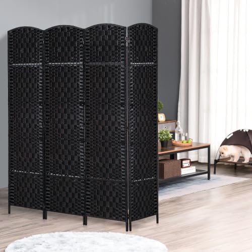 HOMCOM Room Divider 4-Panel, 6FT-Tall Folding Privacy Screen - Image 2