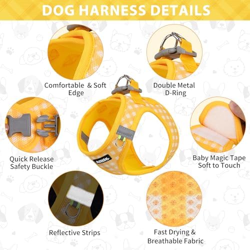 AIITLE Step in Medium Dog Harness and Leash Set, Puppy Pet Vest - Image 4