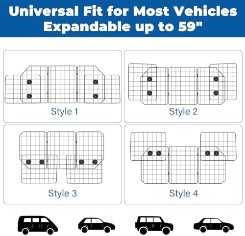 Car Dog Barrier for SUV Adjustable Heavy-Duty Steel Pet Divider Gate - Image 4