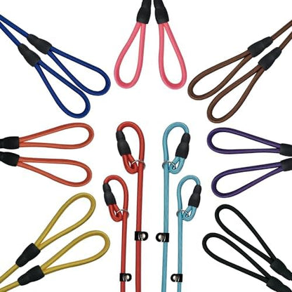 FOVRLZSE 18 Pack Bulk Nylon Dog Slip Leashes, 9 Mixed Colors 4.6FT/1.4M by FOVRLZSE