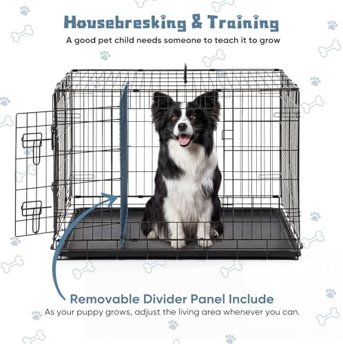 DUMOS 36 Inch Dog Crate, Foldable Small Medium Dog Cage Pet Kennel - Image 3