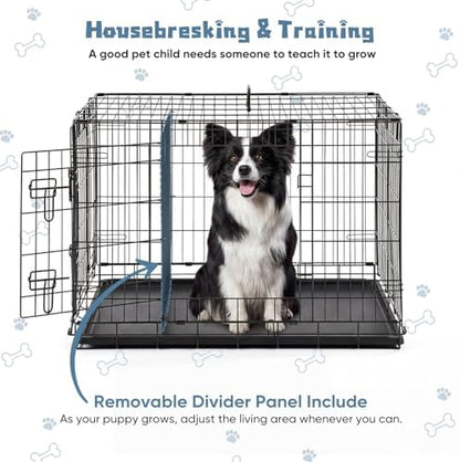 DUMOS 36 Inch Dog Crate, Foldable Small Medium Dog Cage Pet Kennel - Image 3