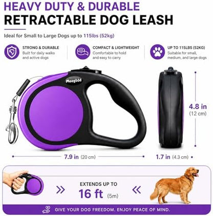 Heavy Duty Retractable Dog Leash-16ft Strong & Durable Walking Leash - Image 2