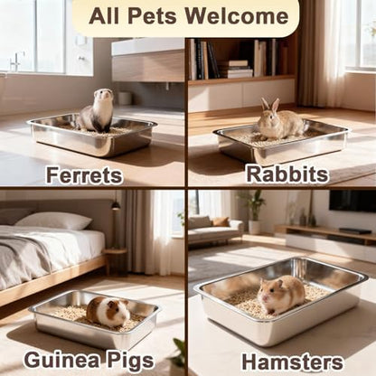 Low Entry Stainless Steel Cat Litter Box - Image 5