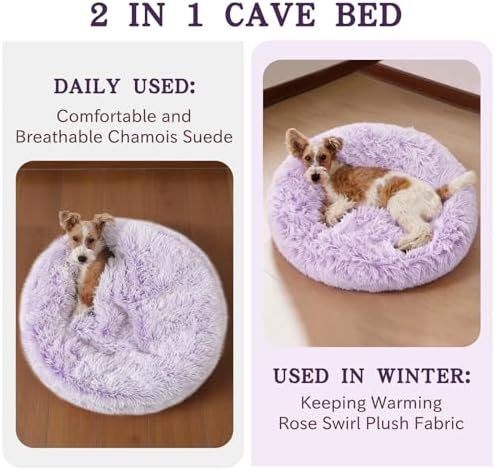 NOYAL Calming Donut Dog Bed, Hooded Cave - Image 2