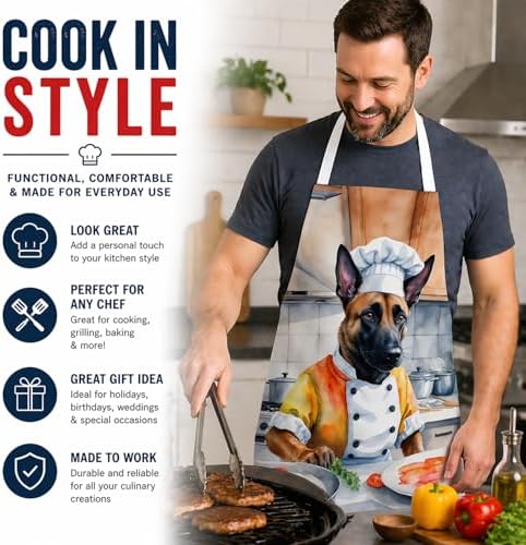 Caroline's Treasures Belgian Malinois The Chef Apron Cooking Kitchen Server - Image 2