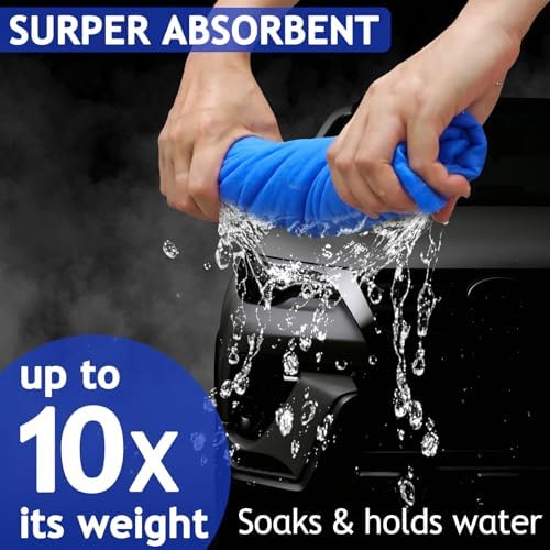 6 Pack Shammy Cloth for Car Drying 26”x17”Absorbent Car Drying Towel Reusable - Image 3