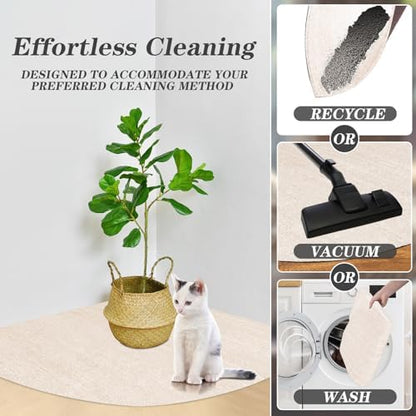 Tinideya 2 Pcs Corner Cat Litter Mat Waterproof Litter Box Mat - Image 6