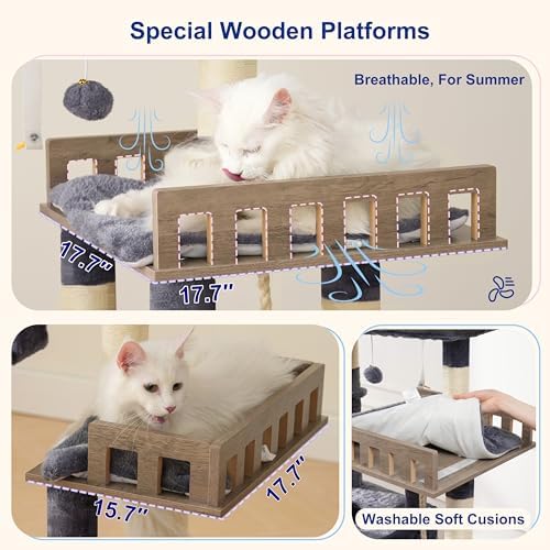 Gitelsnour Maine Coon Cat Tree, Heavy Duty Cat Tower - Image 2