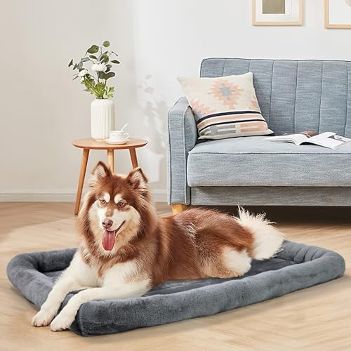 Patas Lague Small Dog Bed Bolster Pet Crate Mat 24''x18'' Dark Grey - Image 2