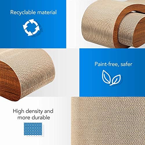 2 in 1 Cat Scratcher Cardboard Lounge Bed, Cat Scratching Board, Durable Board - Image 5