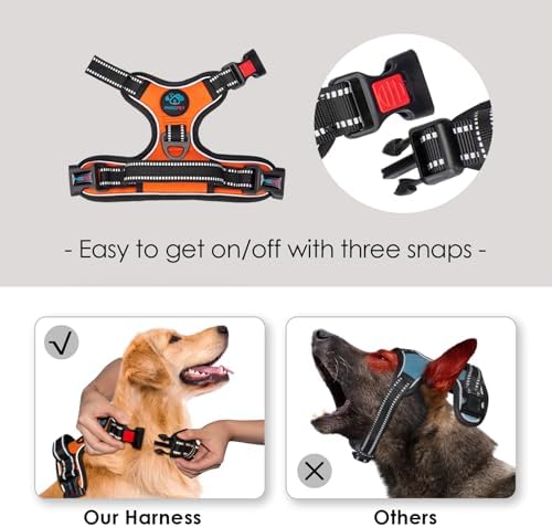 PHOEPET Reflective Dog Harness Large Breed Adjustable No Pull Vest - Image 3