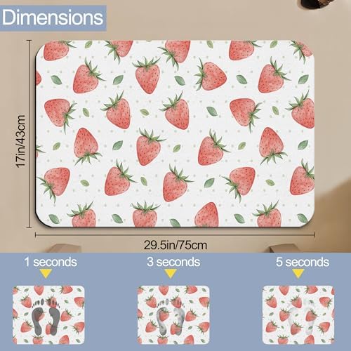 Diatomaceous Bathroom Rugs, Sweet Fruits Non Slip Bath Mat, Quick Dry Easy to - Image 2