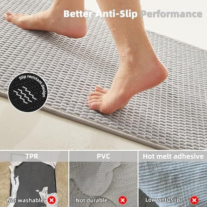 TYUU Bathroom Runner Rugs, Long Bath Mat Runner Washable Thin Quick Dry Low - Image 5