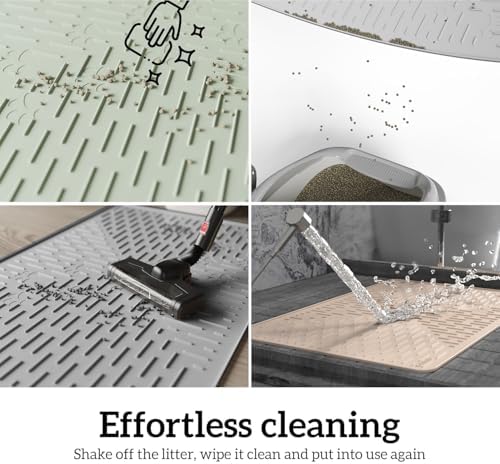 OHMO XL Cat Litter Mat, 37.5x25.2 Silicone Trapping Mat Beige - Image 6