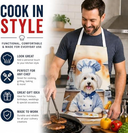 Caroline's Treasures Coton de Tulear The Chef Apron Cooking Kitchen Server - Image 2