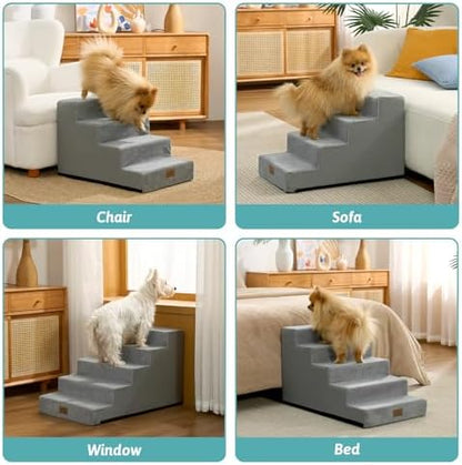 COZY KISS Dog Stairs for Small Dogs, 4 Step Pet Stairs for Beds & Couches - Image 6