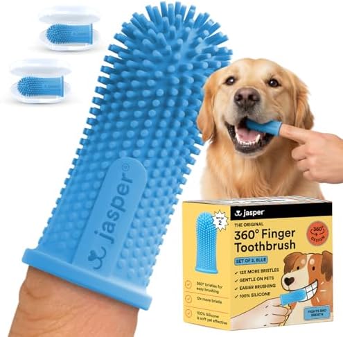Jasper Dog Toothbrush, 360° Finger Toothbrush by OralWellnessforPets
