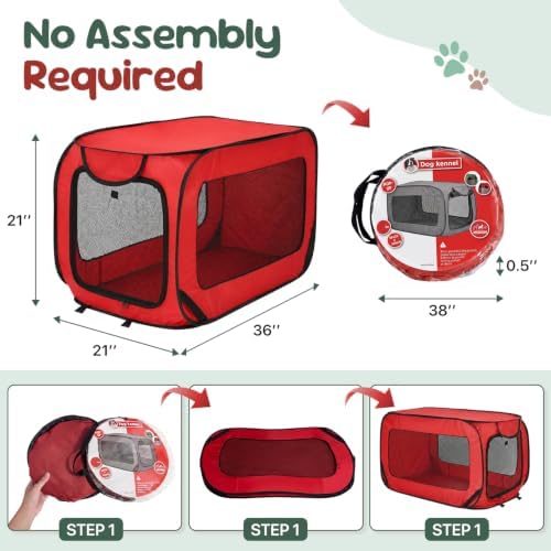 Portable Dog Crate 36" Collapsible Pop Up Dog Crate - Image 4