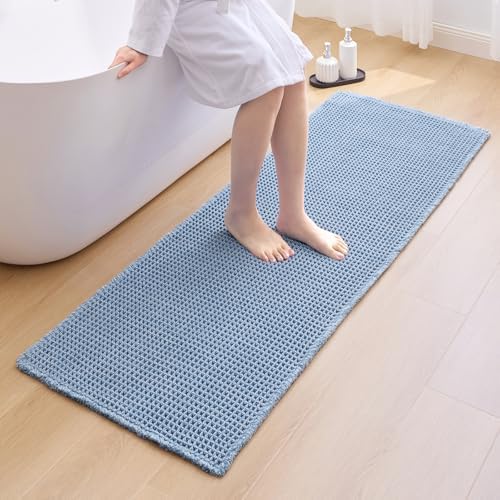 ILANGO Upgraded Waffle Bath Rug 24x72, Super Absorbent Non Slip Bath Mat by ILANGO