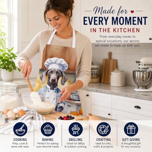 Caroline's Treasures Weimaraner The Chef Apron Cooking Kitchen Server Baking - Image 6