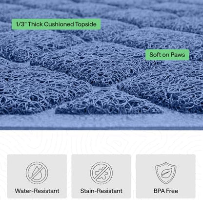 GORILLA GRIP Cat Litter Box Mat, Coiled Mesh Trapping Mats, 35x23 Navy - Image 5