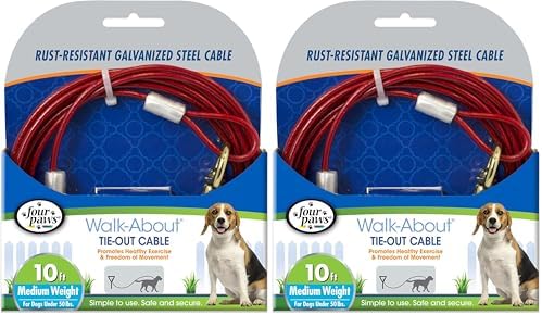 Four Paws Medium Weight Dog Tie Out Cable by FourPaws