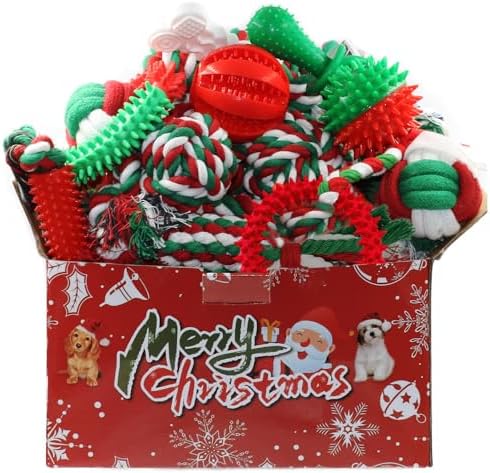 Beiker Christmas Dog Toys Bulk 15 Pack, Puppy Chew Toys by Beiker